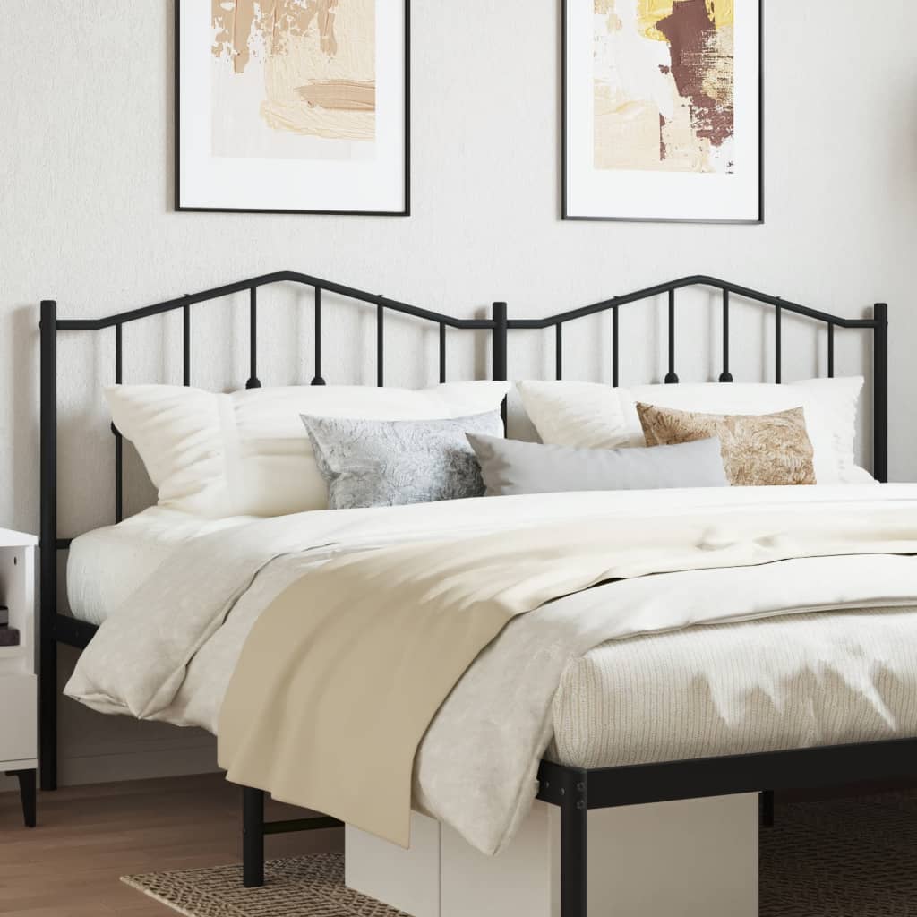 vidaXL Metal Headboard Black 160 cm