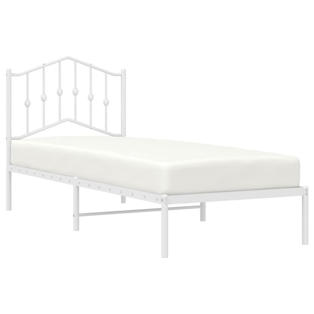 Bed Frame | White | Powder-Coated Steel | Single | Bed Frame