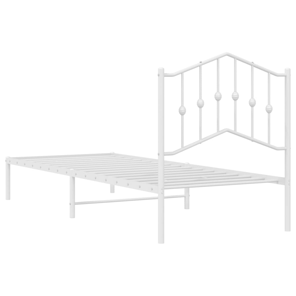 Bed Frame | White | Powder-Coated Steel | Single | Bed Frame