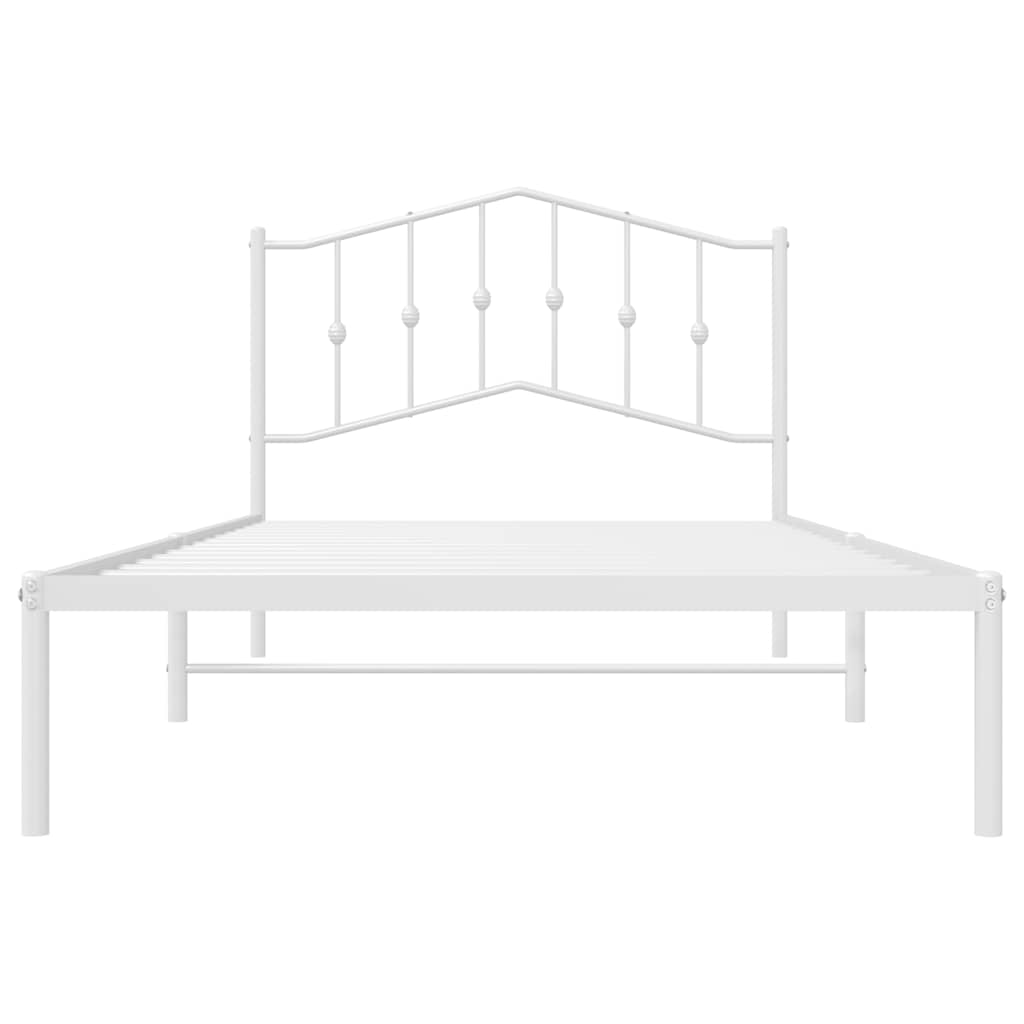 Bed Frame | White | Powder-Coated Steel | Single | Bed Frame