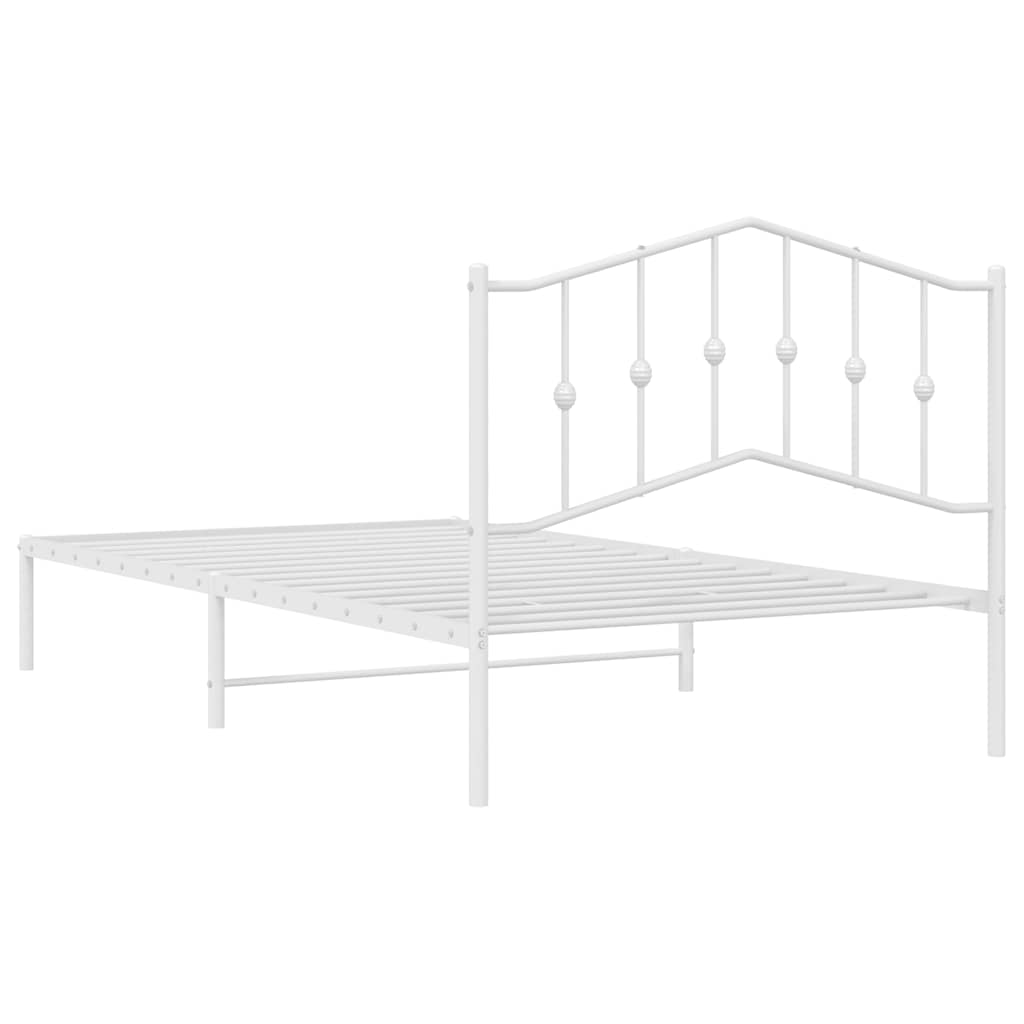 Bed Frame | White | Powder-Coated Steel | Single | Bed Frame