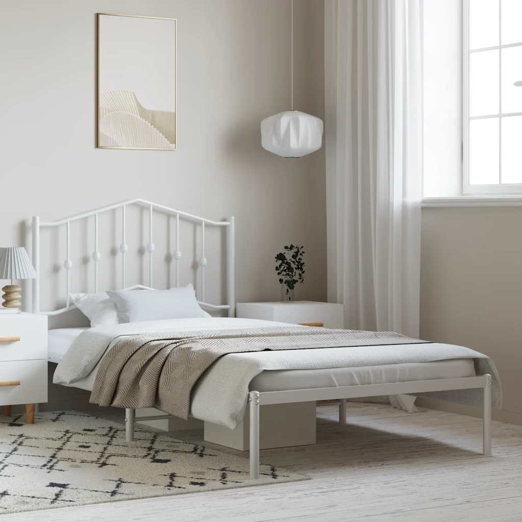 Bed Frame | White | Powder-Coated Steel | Single | Bed Frame