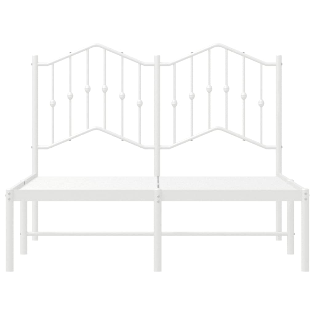Bed Frame | White | Steel | Double | Bed Frame | Rectangular | Modern