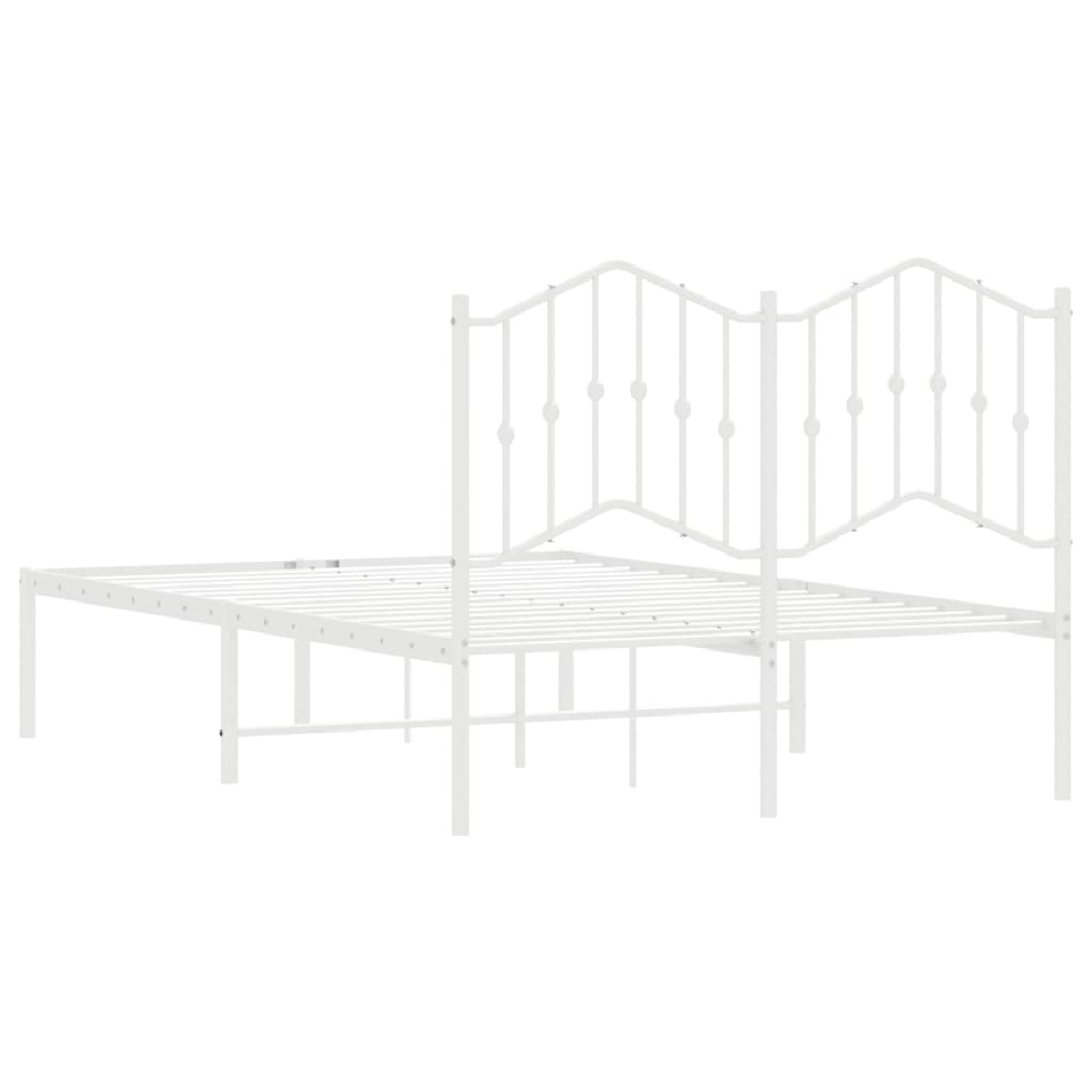 Bed Frame | White | Steel | Double | Bed Frame | Rectangular | Modern