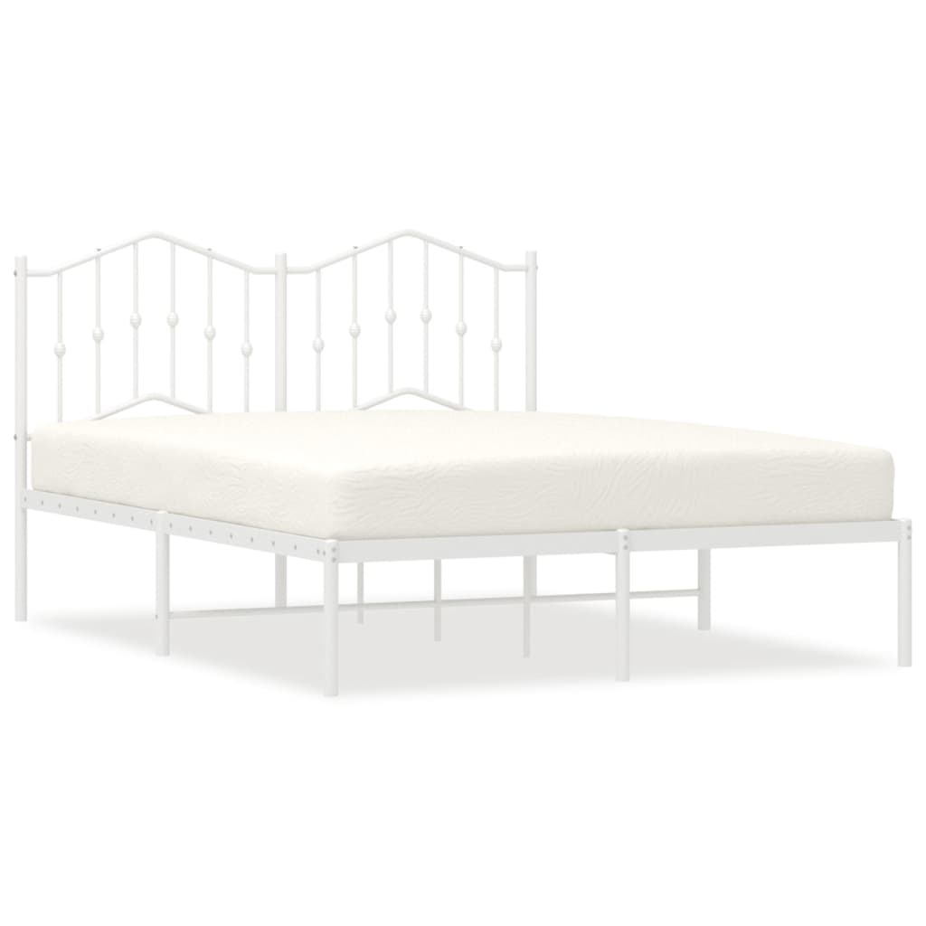 Bed Frame | White | Powder-Coated Steel | Double | Bed Frame