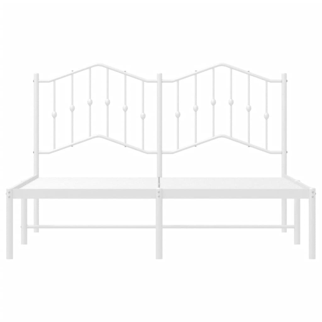 Bed Frame | White | Powder-Coated Steel | Double | Bed Frame