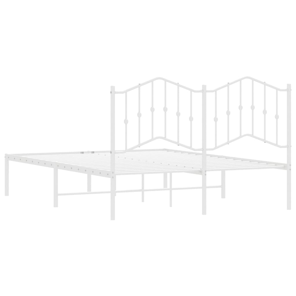 Bed Frame | White | Powder-Coated Steel | Double | Bed Frame