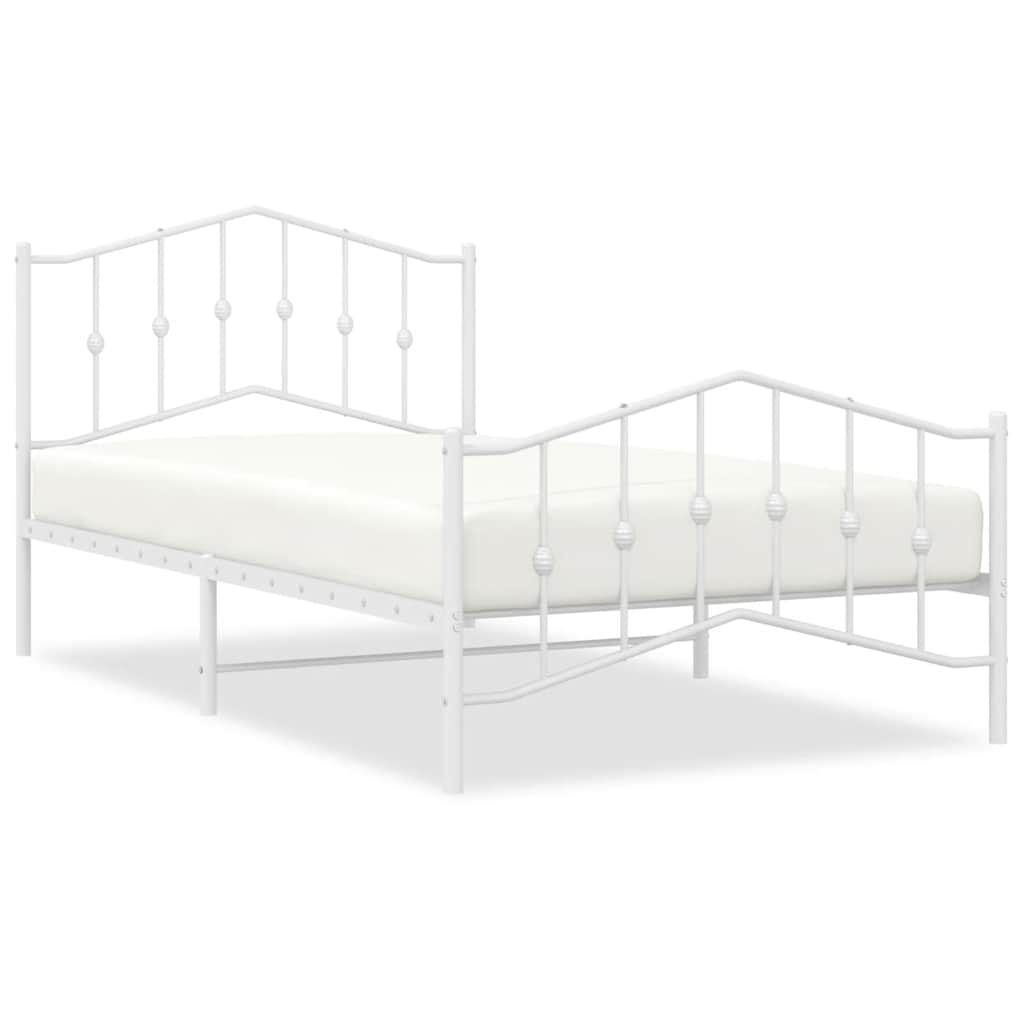 Bed Frame | White | Powder-Coated Steel | Single | Bed Frame