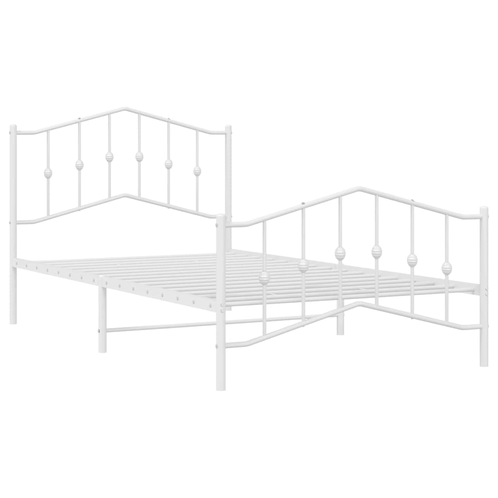 Bed Frame | White | Powder-Coated Steel | Single | Bed Frame