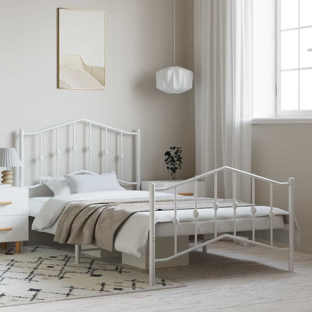 Bed Frame | White | Powder-Coated Steel | Single | Bed Frame