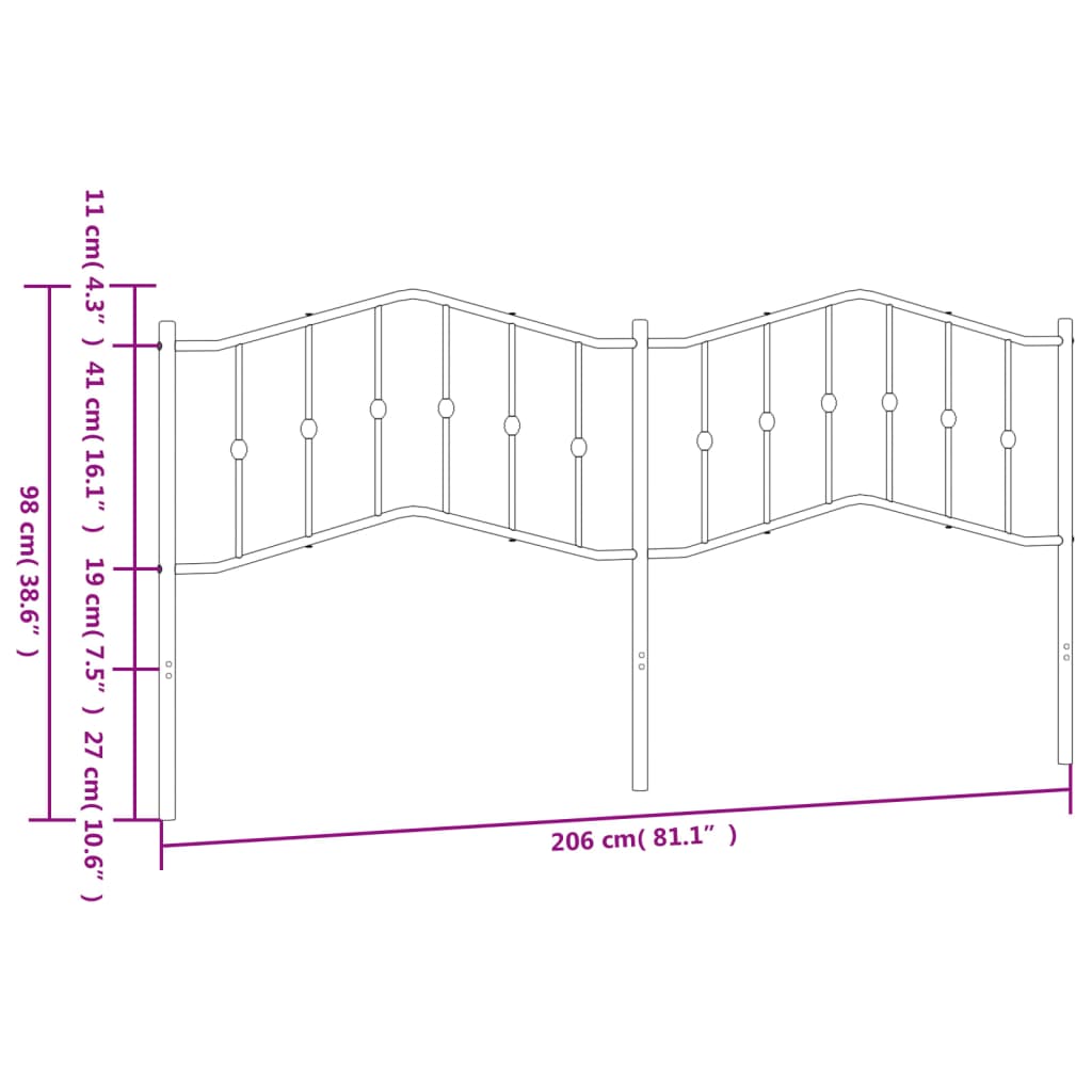 Metal Replace Headboard White 200 cm