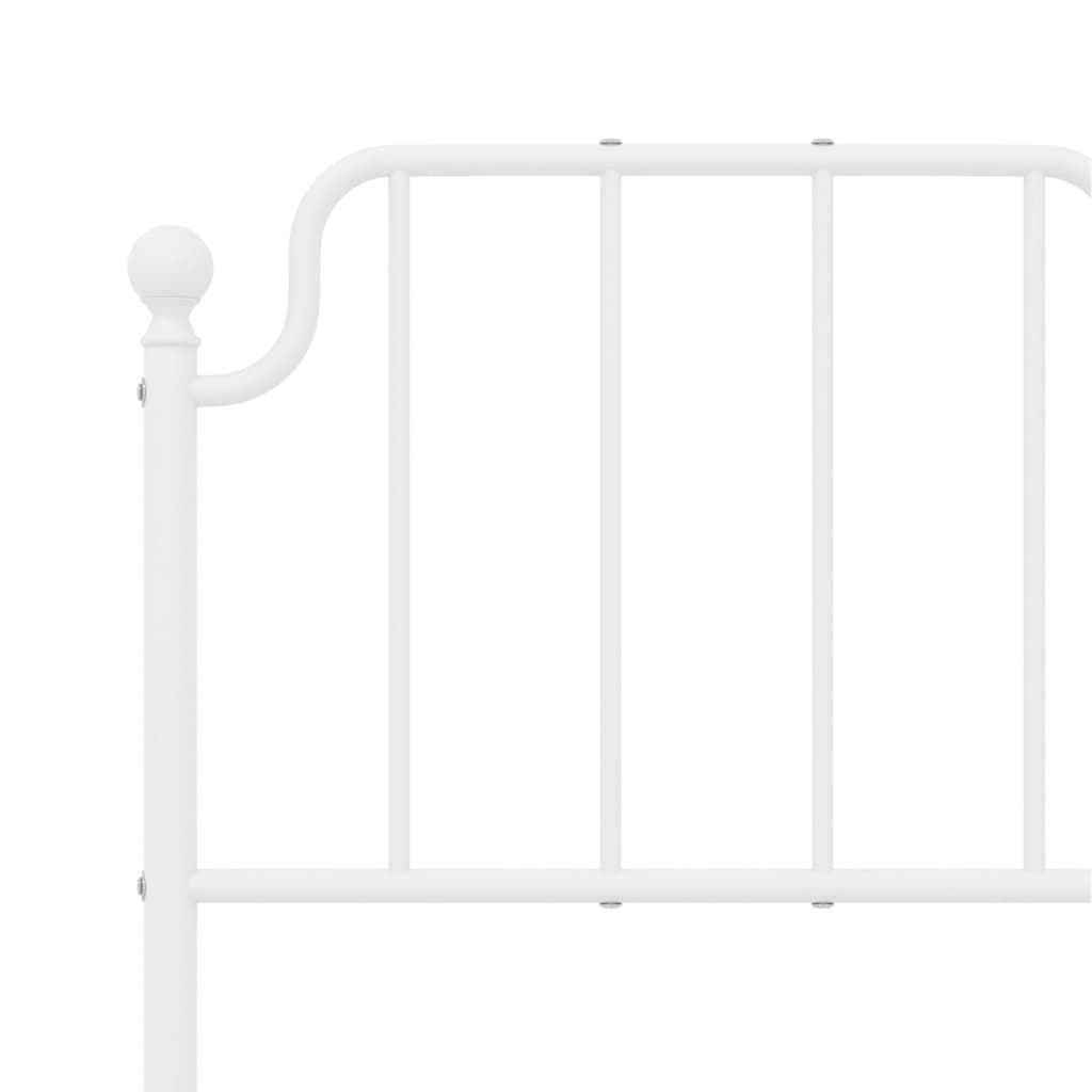 Metal Bed Frame without Mattress with Headboard White 120x200cm