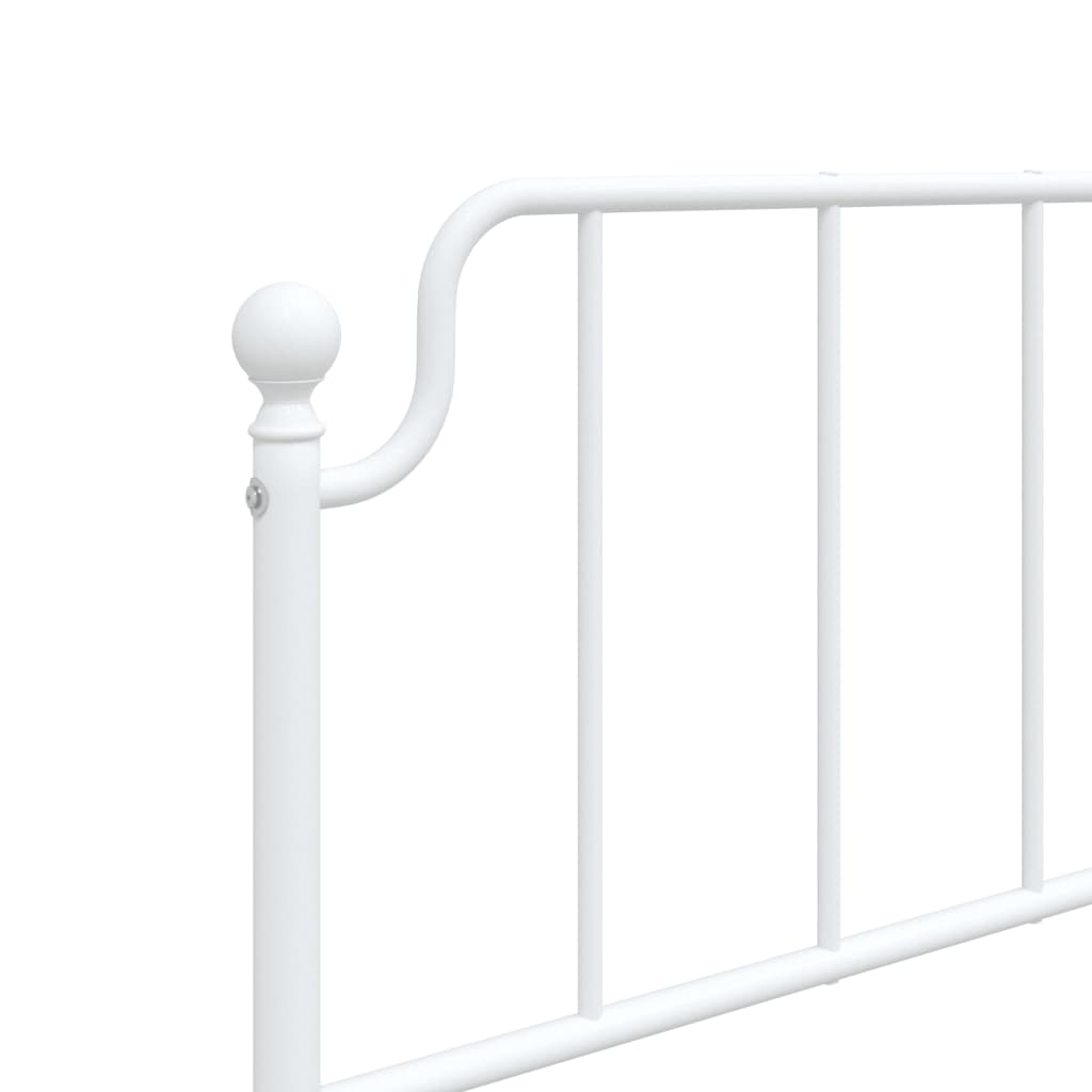 Metal Bed Frame without Mattress with Footboard White 90x200cm