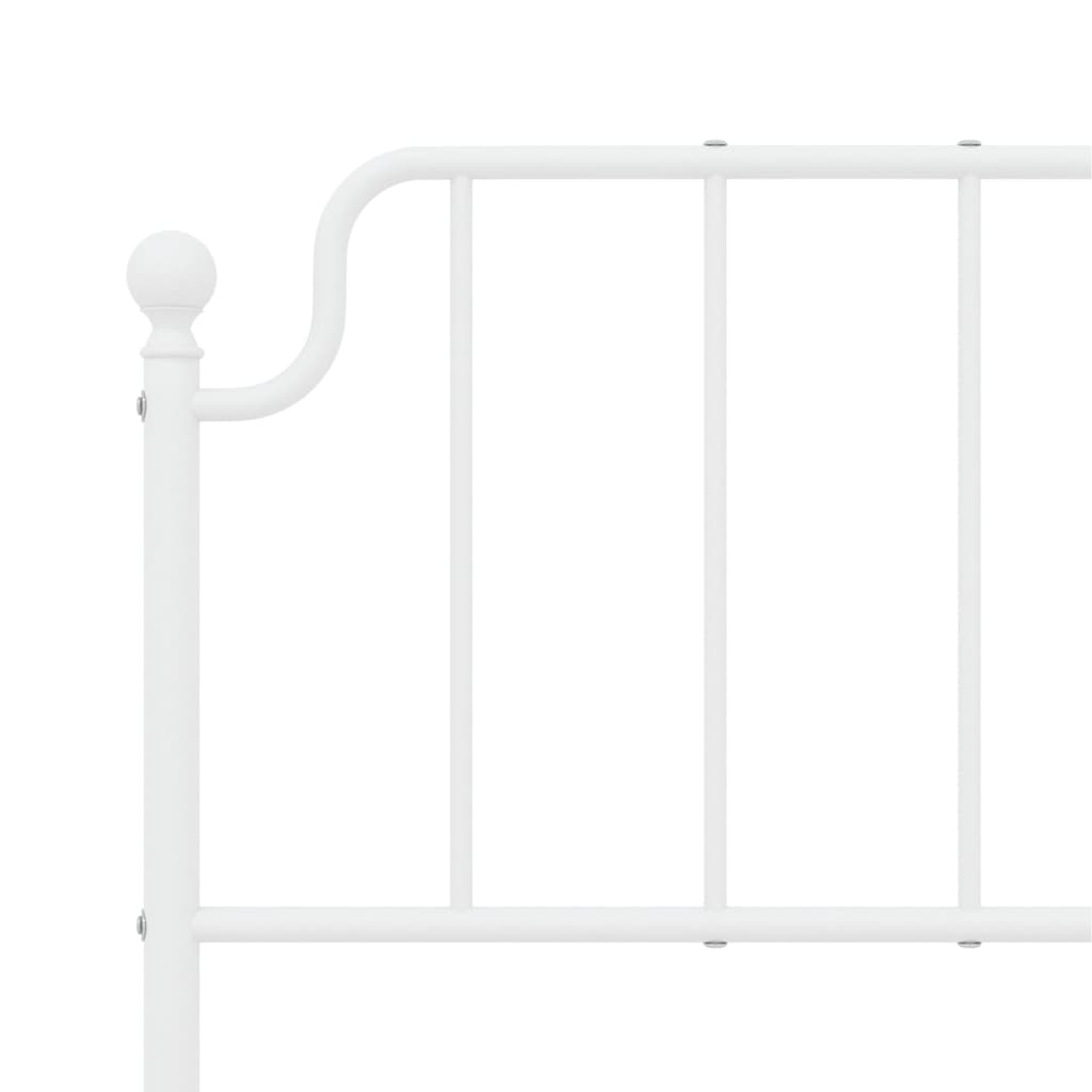 Metal Bed Frame without Mattress with Footboard White 140x200cm