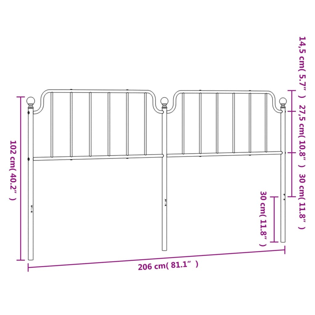 Metal Replace Headboard White 200 cm