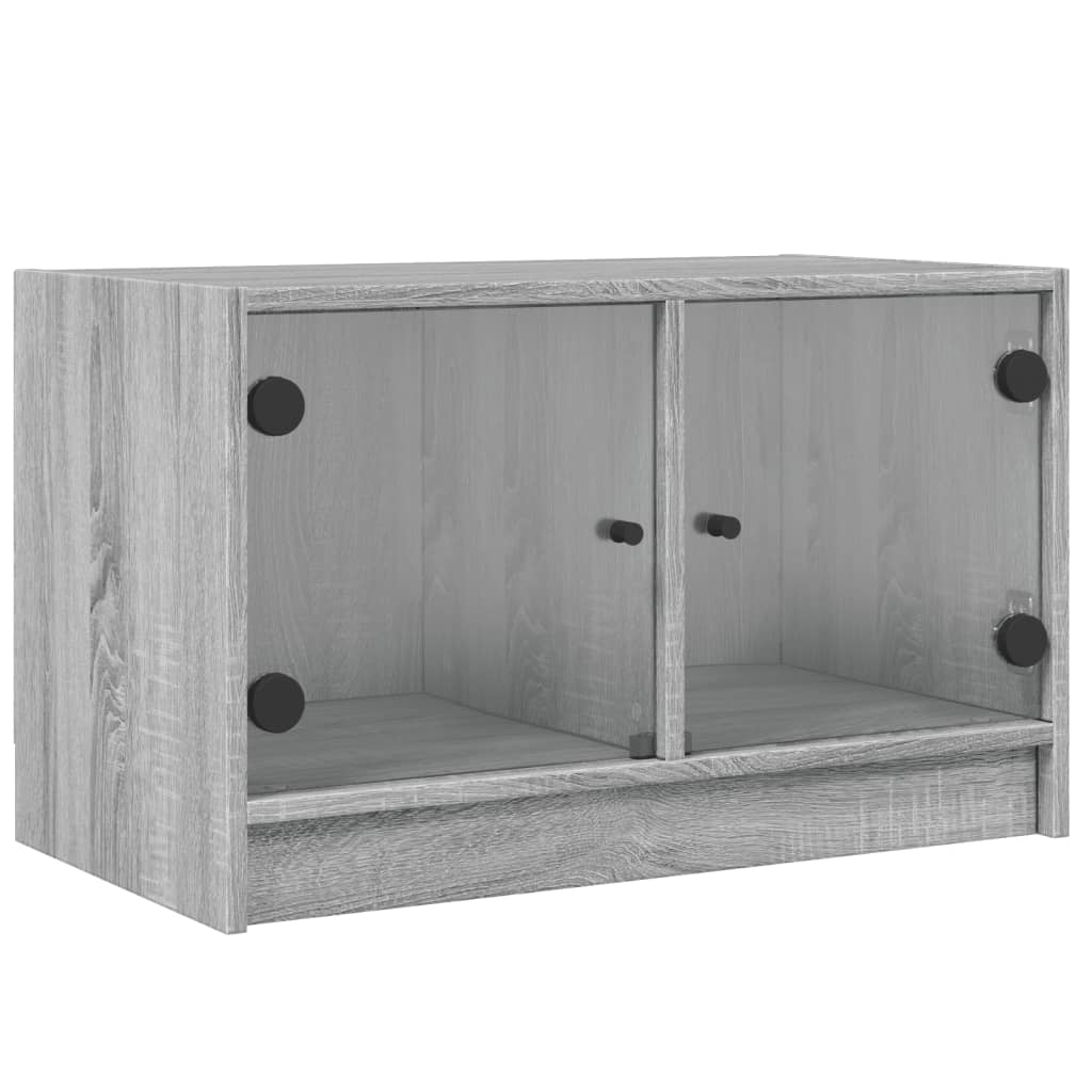 vidaXL TV Cabinet with Glass Doors Grey Sonoma 68x37x42 cm