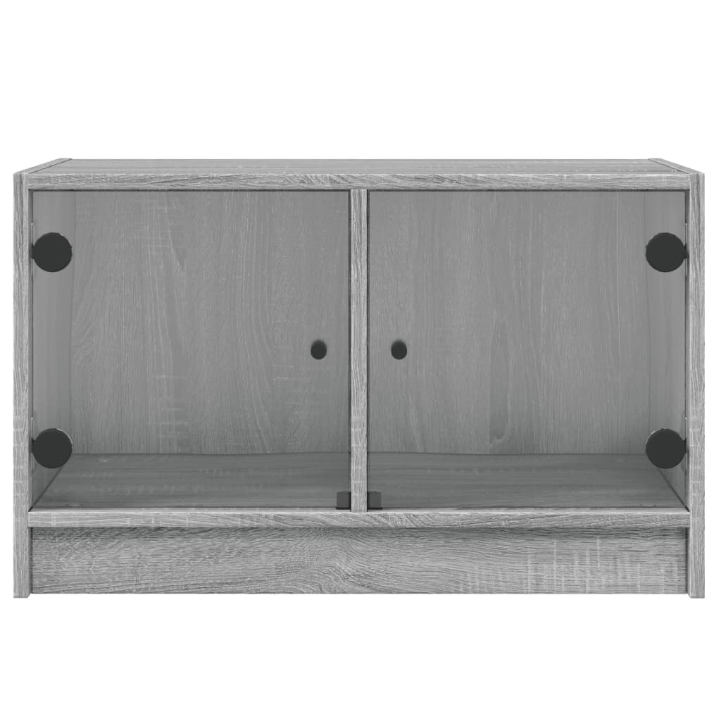 vidaXL TV Cabinet with Glass Doors Grey Sonoma 68x37x42 cm