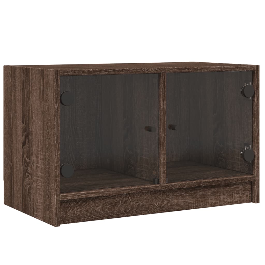 vidaXL TV Cabinet with Glass Doors Brown Oak 68x37x42 cm