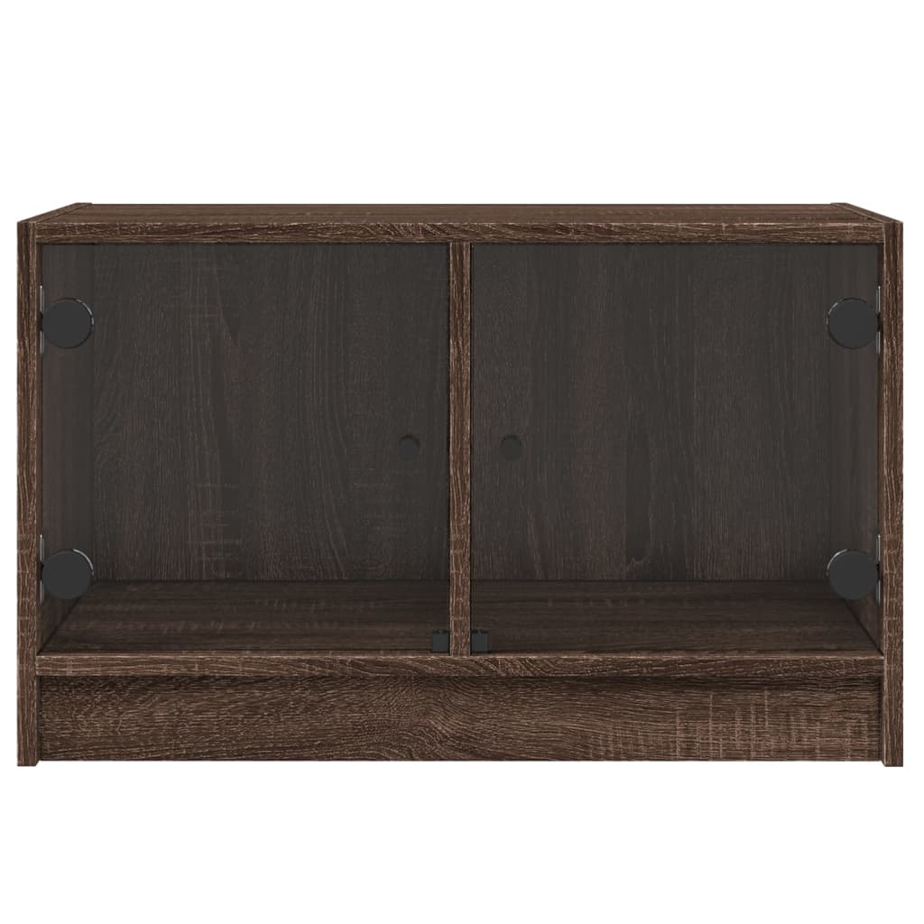 vidaXL TV Cabinet with Glass Doors Brown Oak 68x37x42 cm