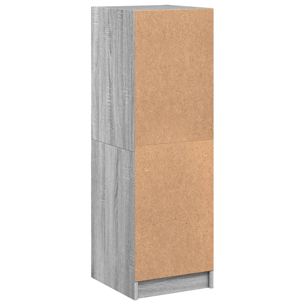 Highboard with Glass Doors Grey Sonoma 35x37x109 cm