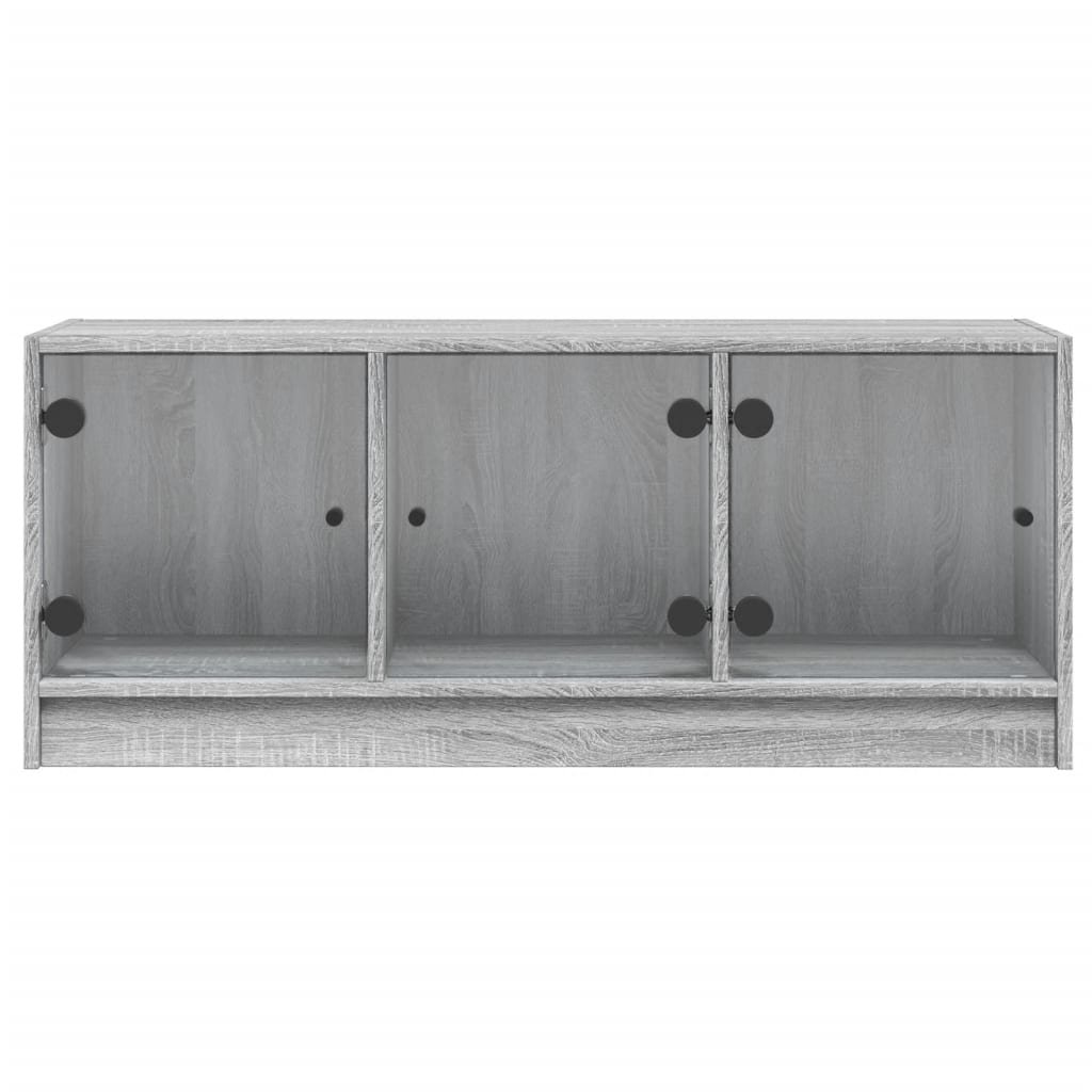 vidaXL TV Cabinet with Glass Doors Grey Sonoma 102x37x42 cm