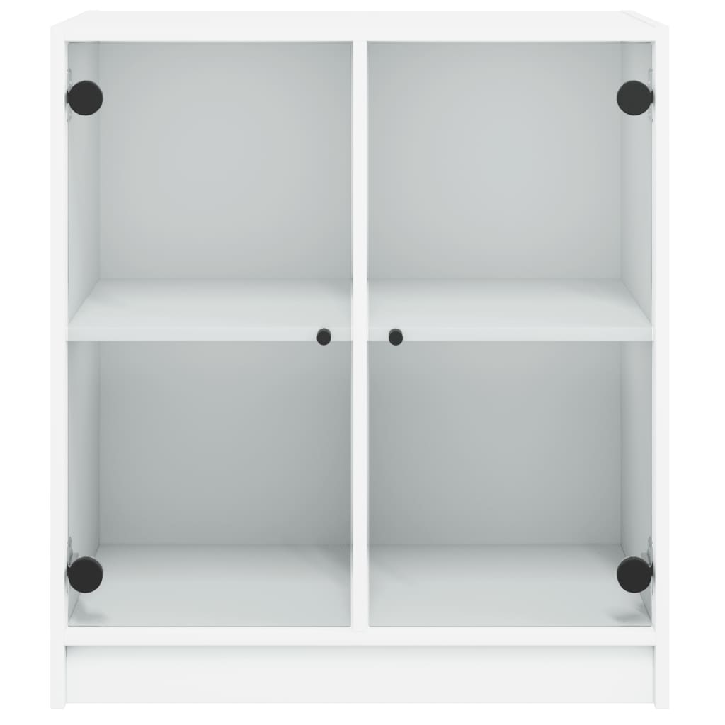 vidaXL Side Cabinet with Glass Doors White 68x37x75.5 cm