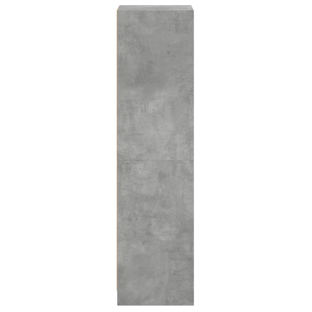 Highboard with Glass Doors Concrete Grey 35x37x142 cm