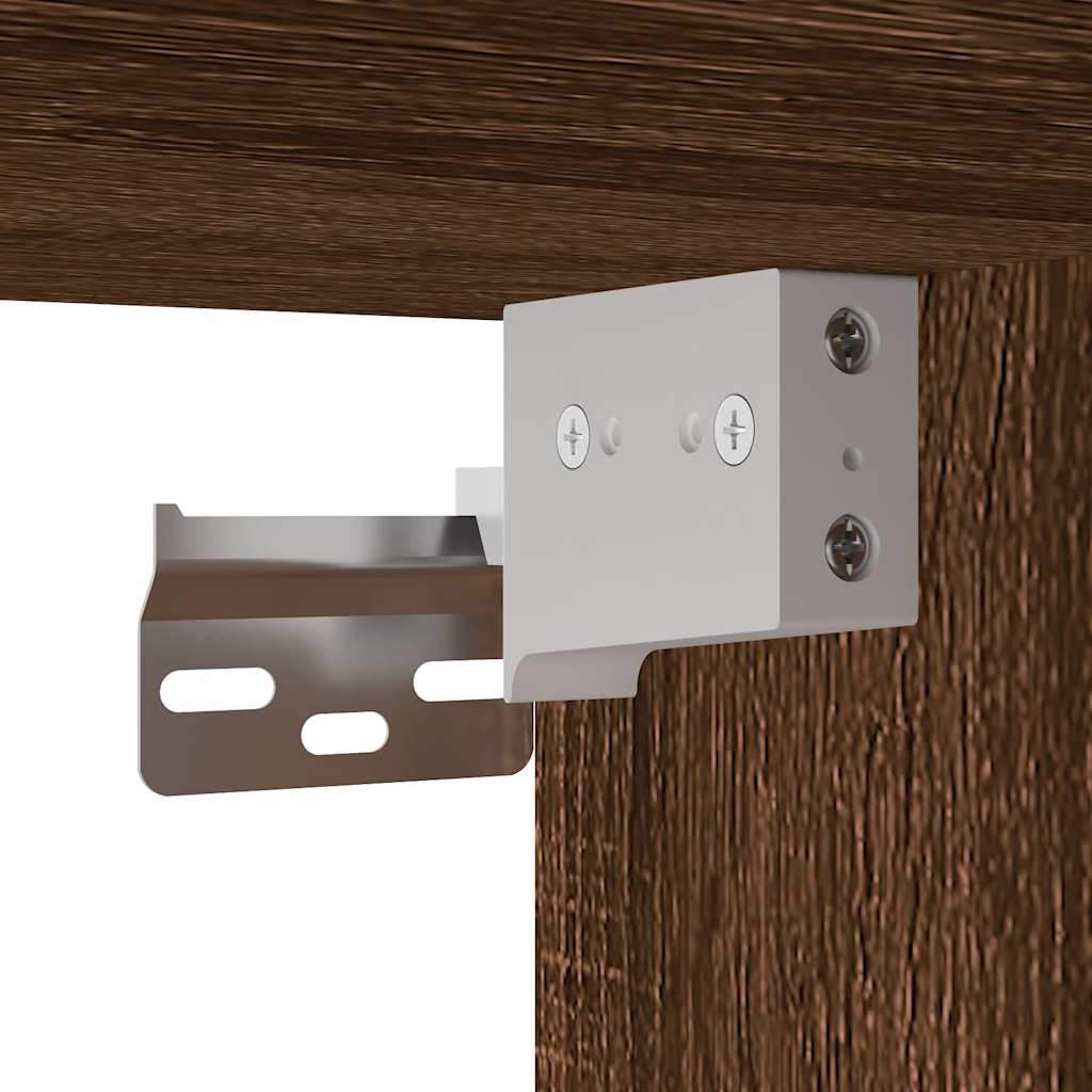 Bedside Cabinets with Glass Doors 2 pcs Brown Oak 35x37x35 cm