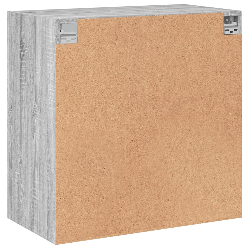 Wall Cabinet with Glass Doors Grey Sonoma 68x37x68,5 cm