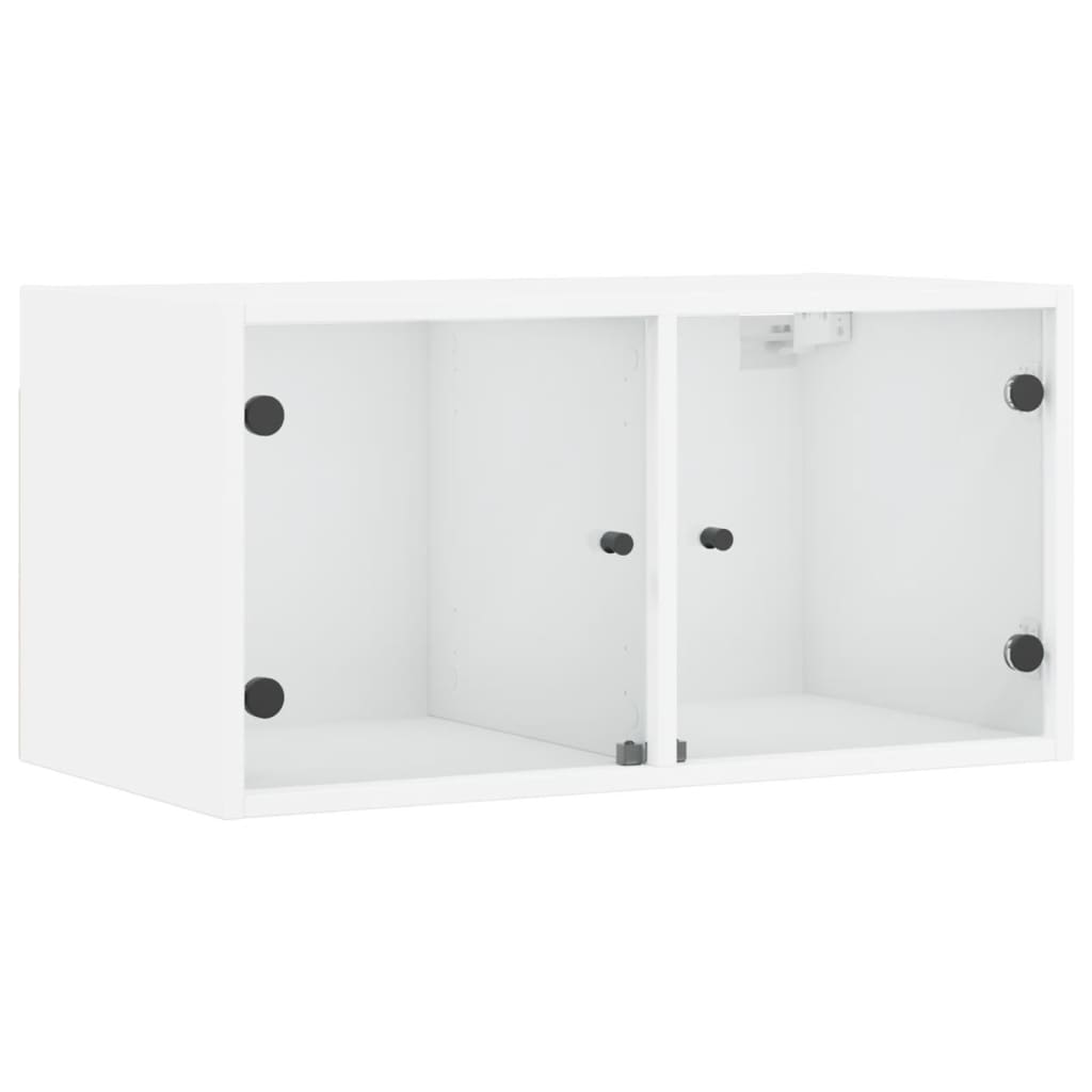 Wall Cabinet with Glass Doors White 68,5x37x35 cm