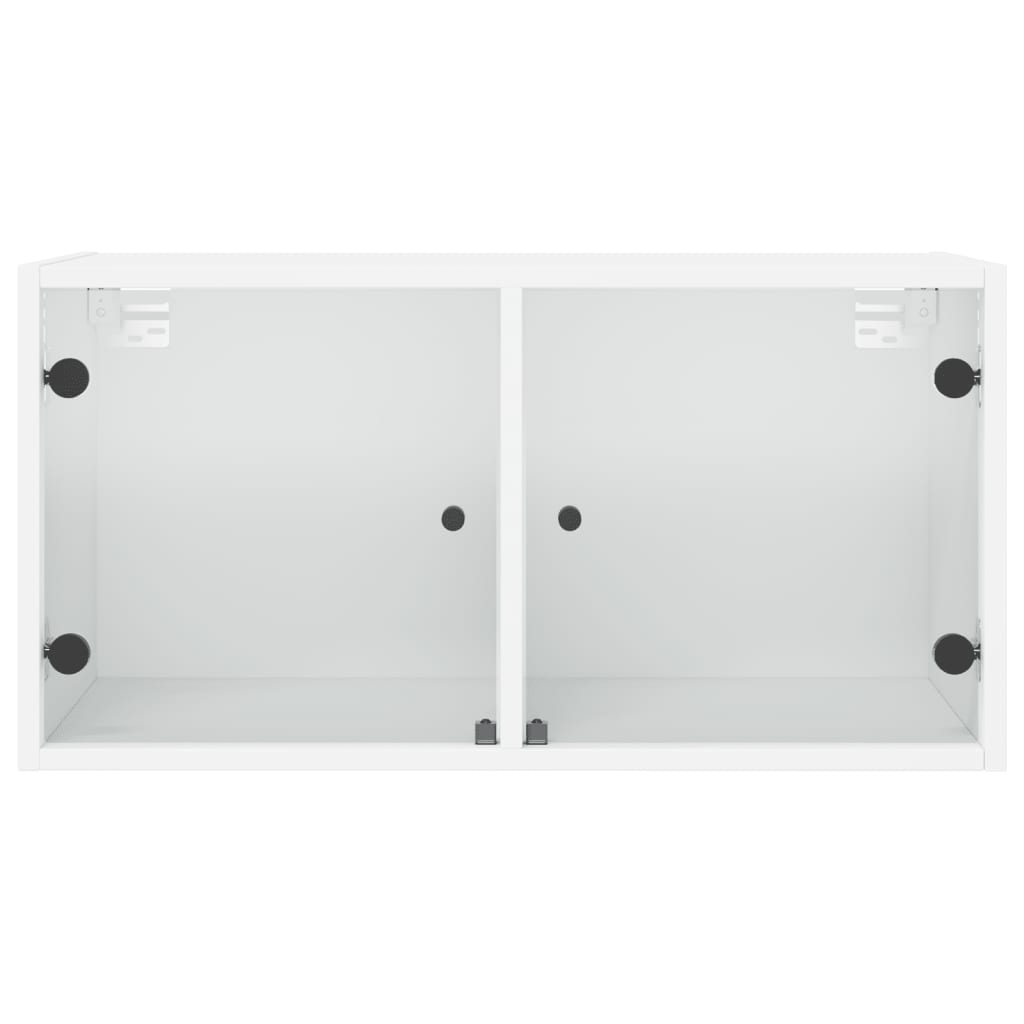 Wall Cabinet with Glass Doors White 68,5x37x35 cm