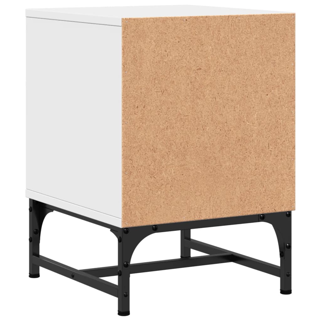 Bedside Cabinet with Glass Door White 35x37x50 cm