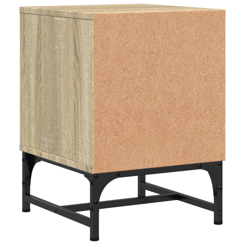 vidaXL Bedside Cabinet with Glass Door Sonoma Oak 35x37x50 cm