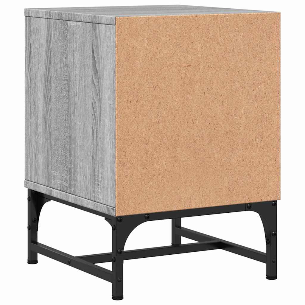 Bedside Cabinet with Glass Door Grey Sonoma 35x37x50 cm