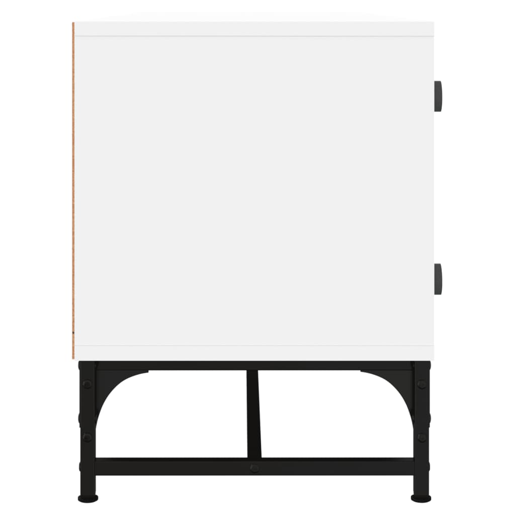 vidaXL TV Cabinet with Glass Doors White 102x37x50 cm