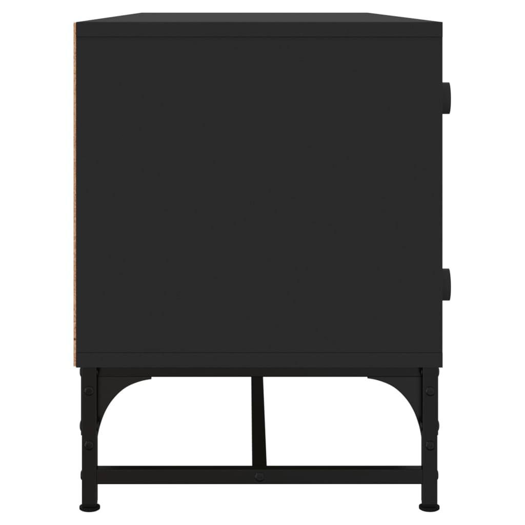 vidaXL TV Cabinet with Glass Doors Black 102x37x50 cm