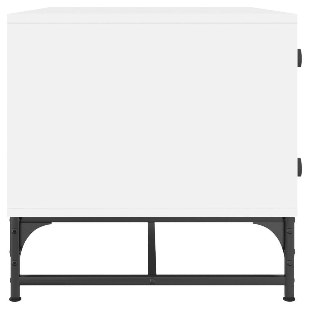 Coffee Table with Glass Doors White 68,5x50x50 cm