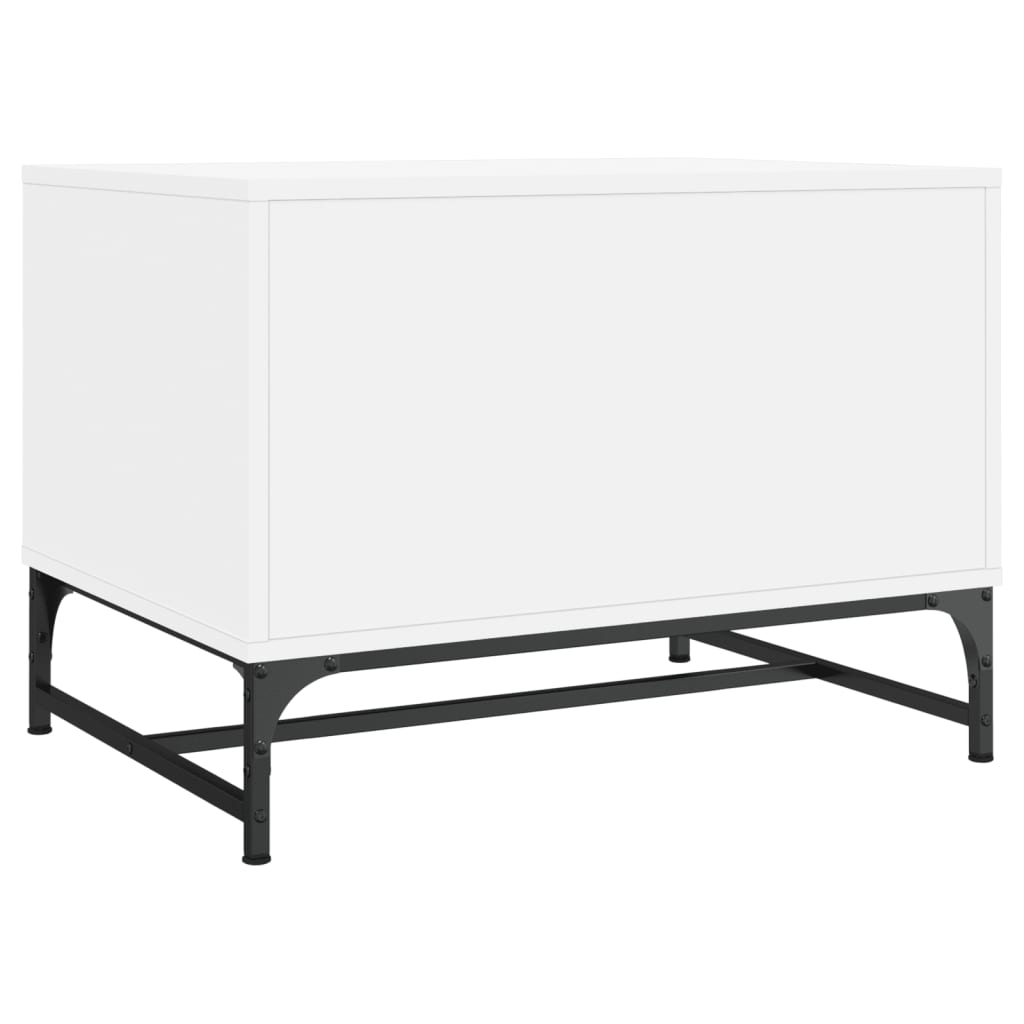 Coffee Table with Glass Doors White 68,5x50x50 cm