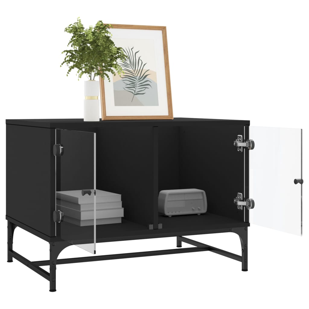 Coffee Table | Black | Engineered wood, glass, steel | Medium