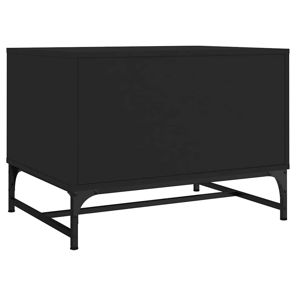 Coffee Table with Glass Doors Black 68,5x50x50 cm