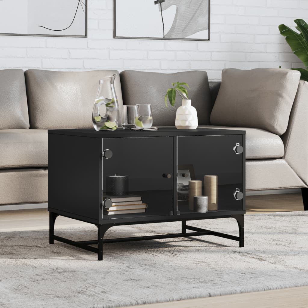 Coffee Table | Black | Engineered wood, glass, steel | Medium