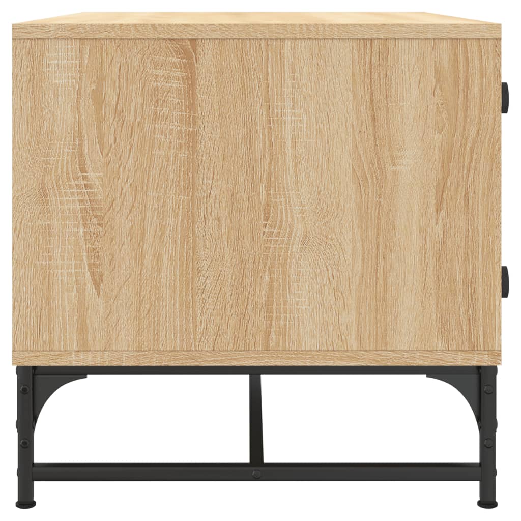 Coffee Table with Glass Doors Sonoma Oak 68,5x50x50 cm