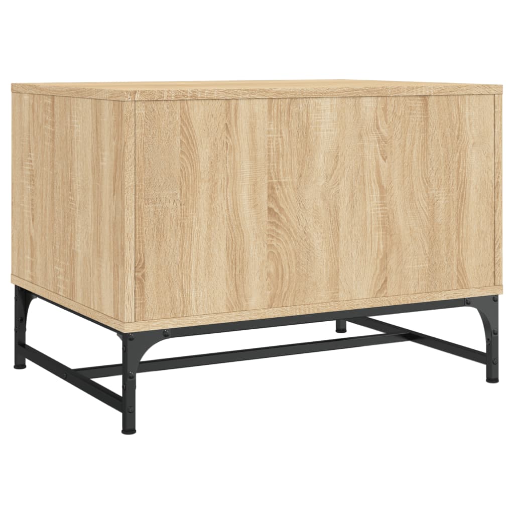 Coffee Table with Glass Doors Sonoma Oak 68,5x50x50 cm