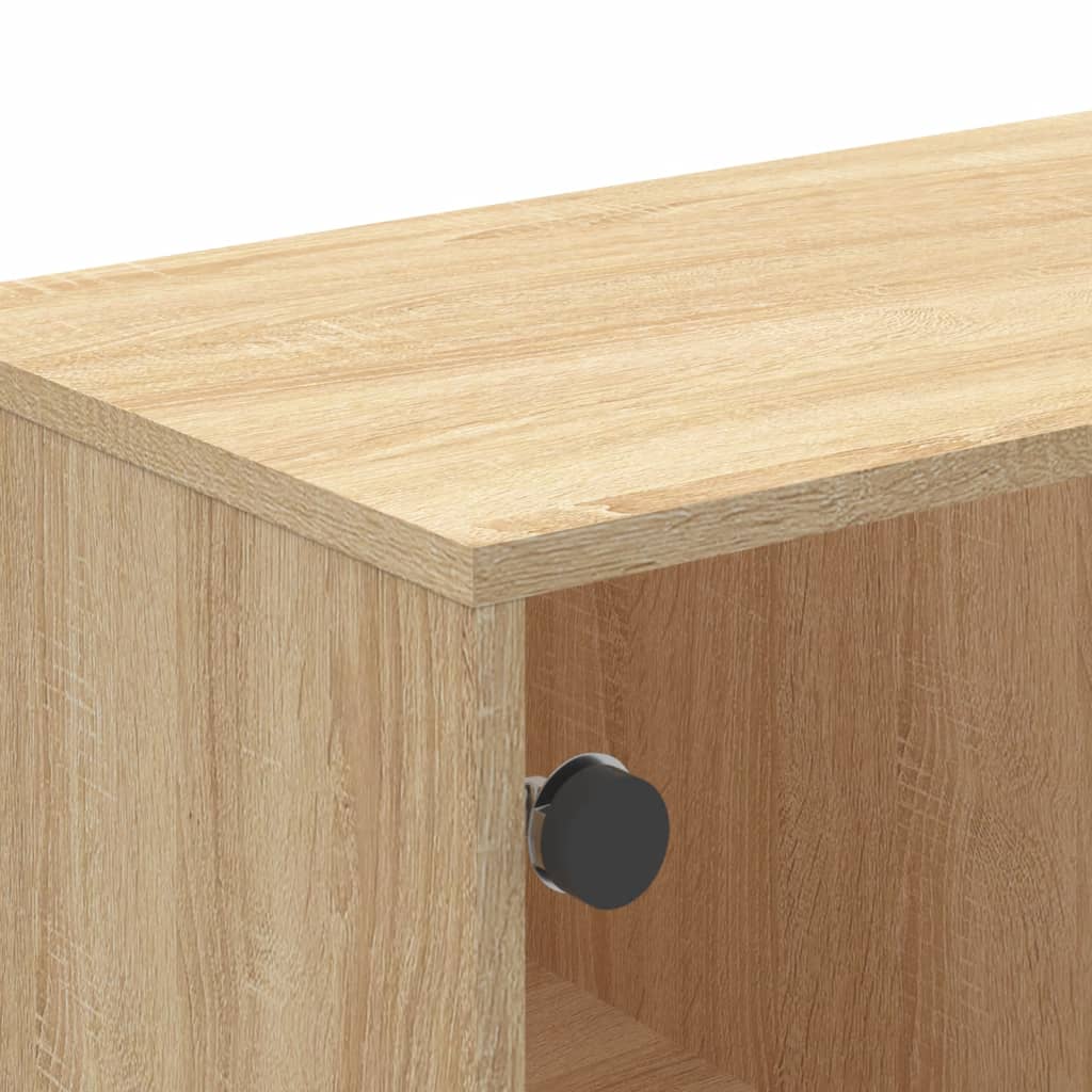 Coffee Table with Glass Doors Sonoma Oak 68,5x50x50 cm