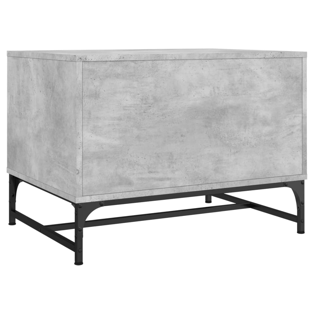 Coffee Table with Glass Doors Concrete Grey 68,5x50x50 cm