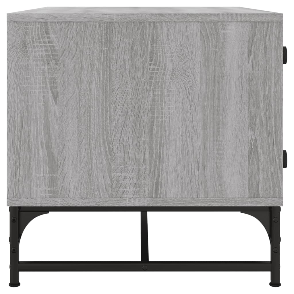 Coffee Table with Glass Doors Grey Sonoma 68,5x50x50 cm