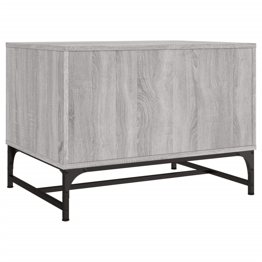 Coffee Table with Glass Doors Grey Sonoma 68,5x50x50 cm