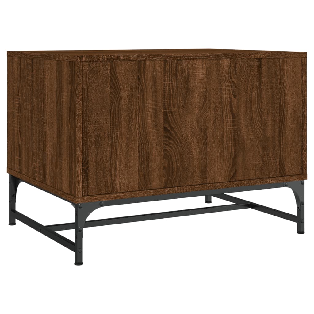 Coffee Table with Glass Doors Brown Oak 68,5x50x50 cm