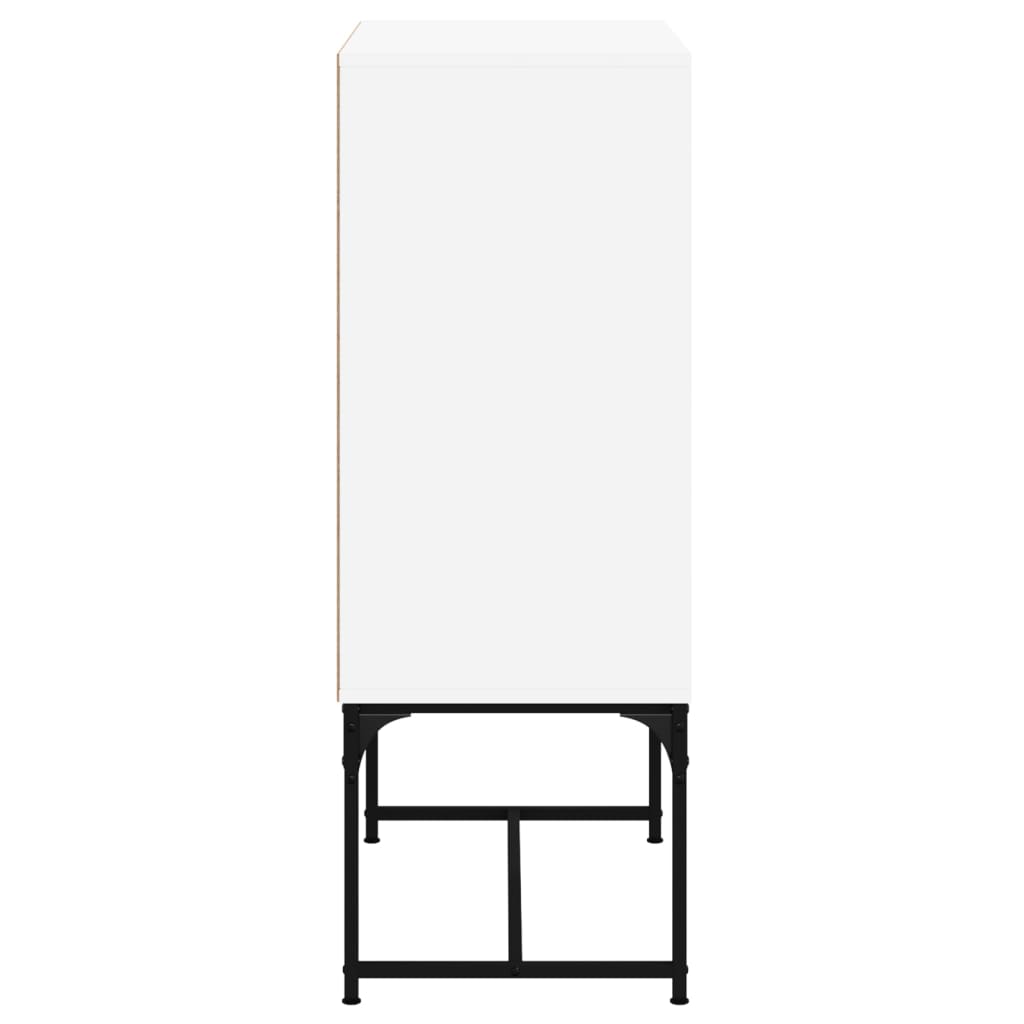 vidaXL Side Cabinet with Glass Doors White 69x37x100 cm