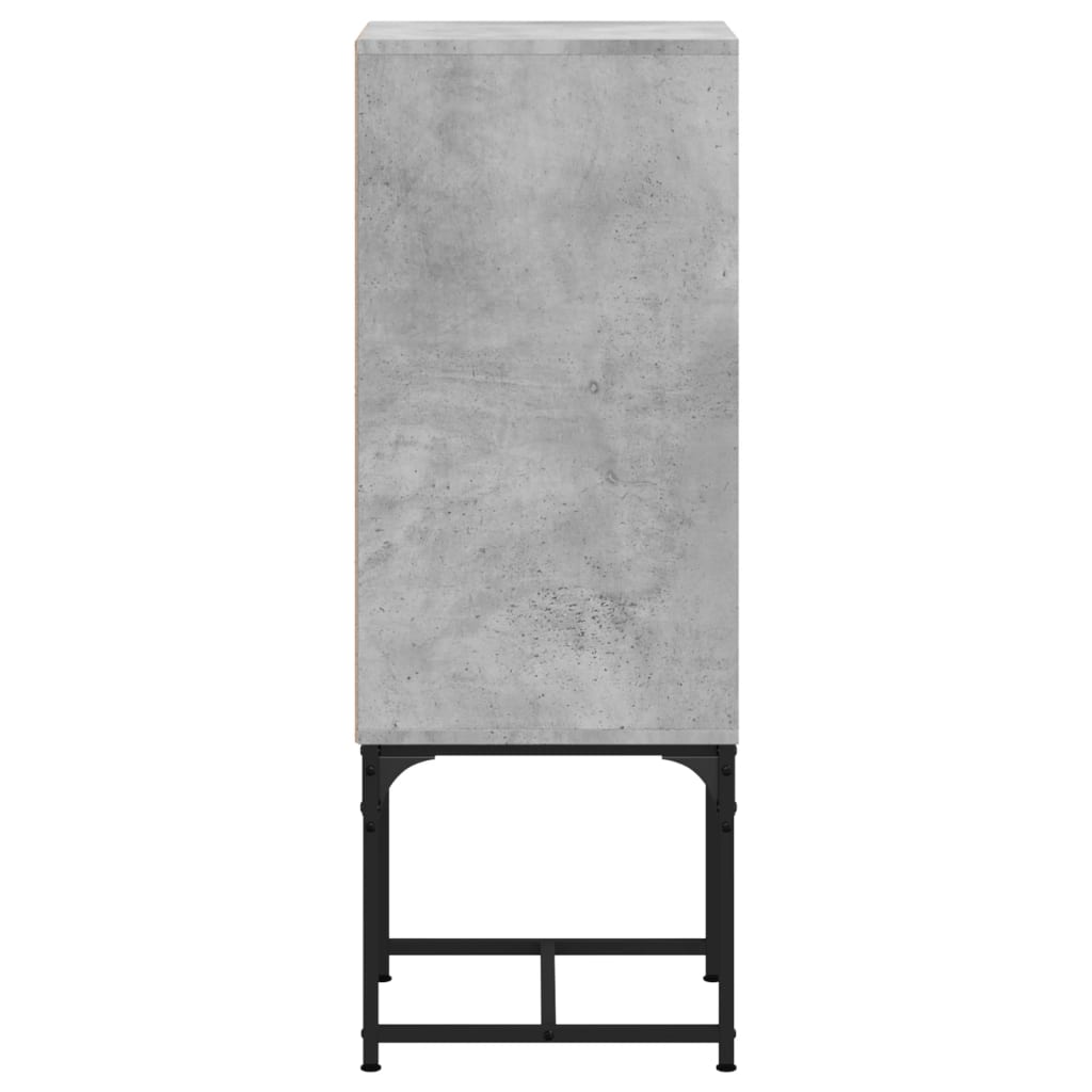 vidaXL Side Cabinet with Glass Doors Concrete Grey 35x37x100 cm